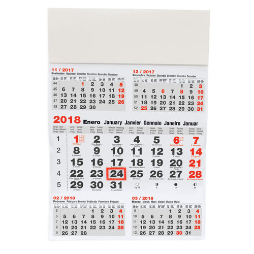 Calendario mensual de exposición 5 meses pared
