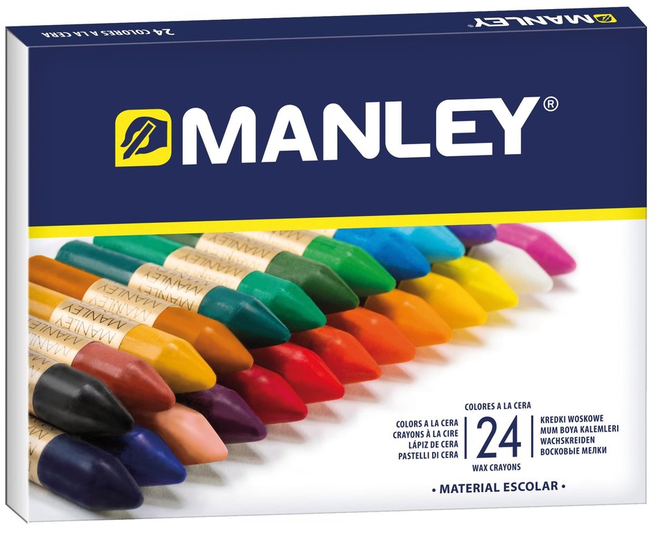 Estuche 24 ceras MANLEY surtidas de colores