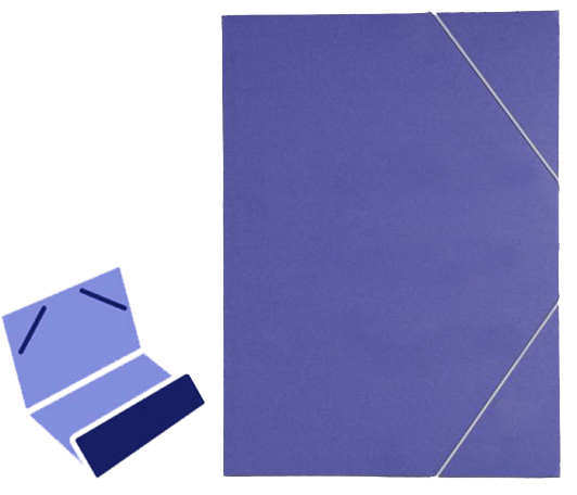 Carpeta cartón corriente azul mate Folio gomas con bolsa