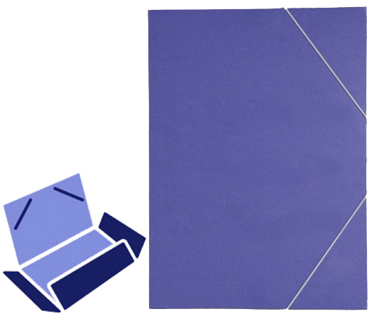 Carpeta cartón corriente azul mate Folio gomas con solapas