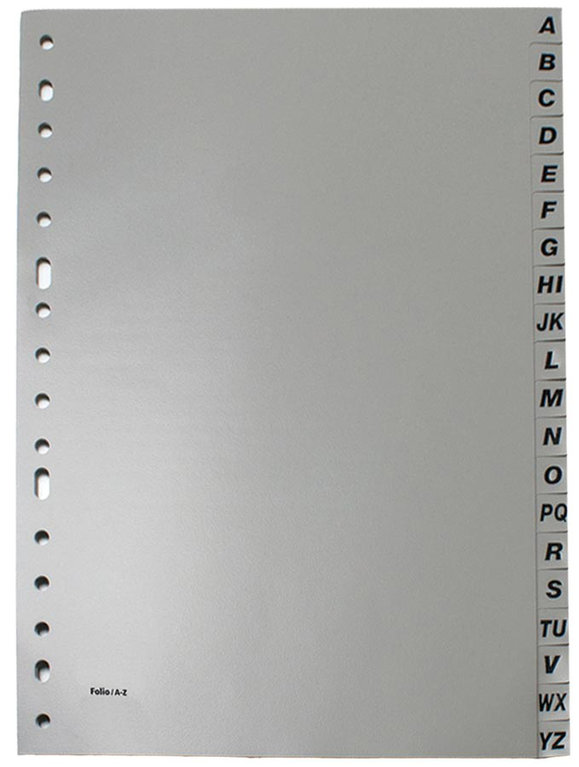 Índice A-Z plástico Folio multitaladro