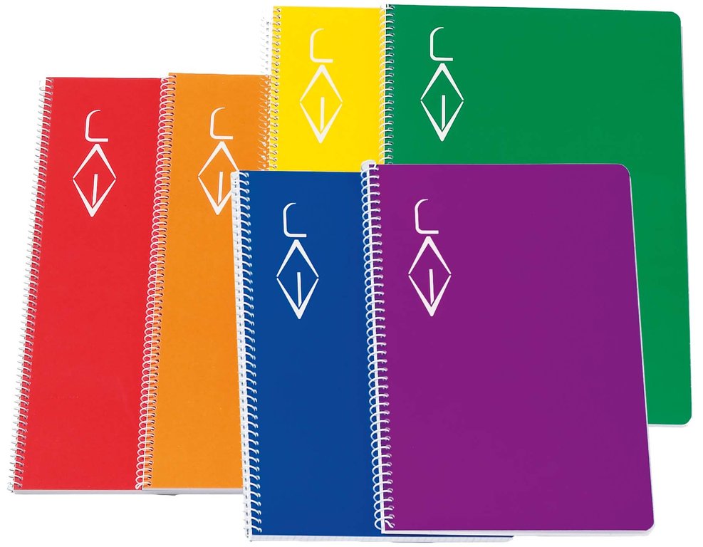 Cuaderno espiral Cuarto 50 hojas alta calidad ESCOLOFI tapa dura Pauta Montessori 3,5mm