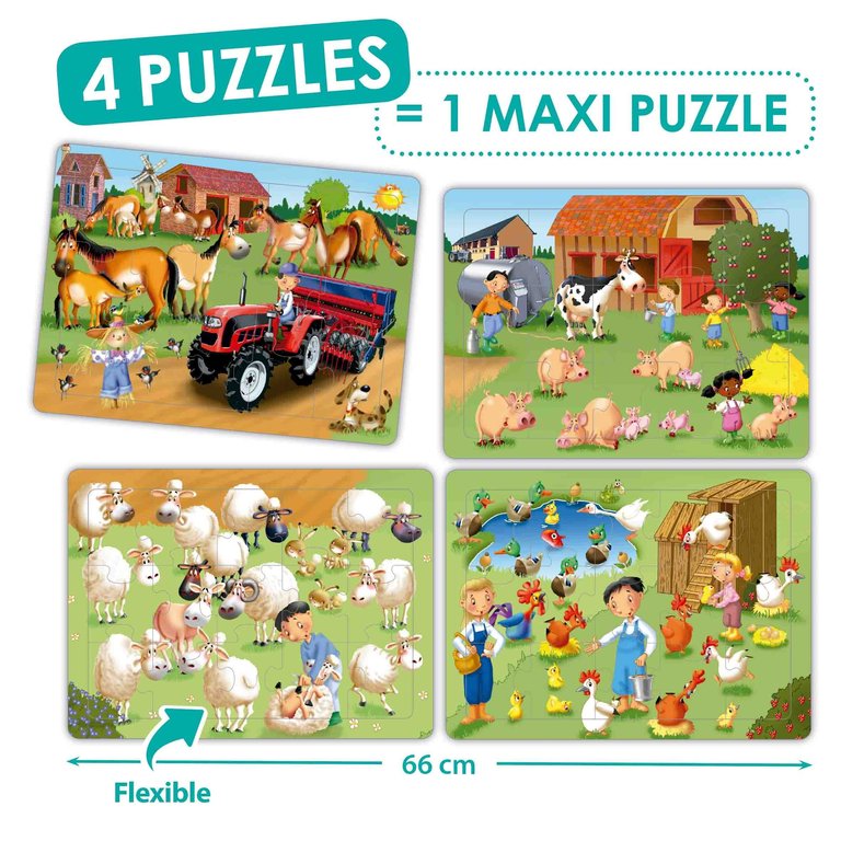 Set puzles cooperatius la granja (4 uts)