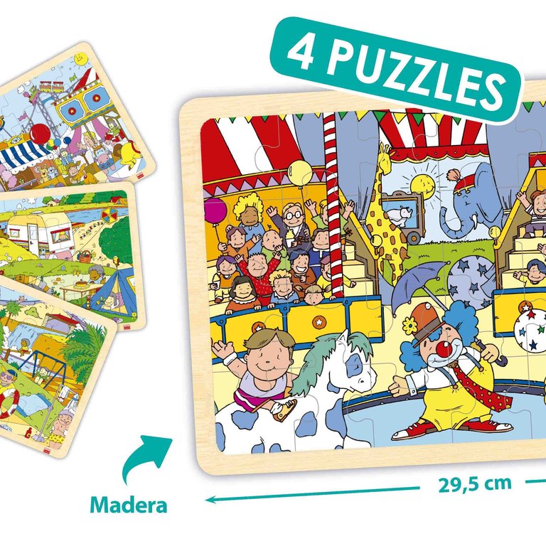 Set puzles tiempo libre (4 uds)