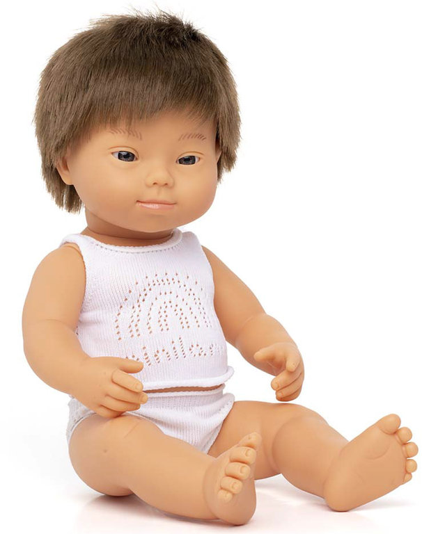 Baby síndrome de down caucásico niño 38 cm + ropa interior