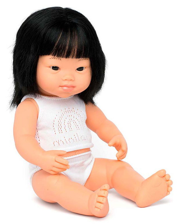 Baby síndrome down asiático niña 38 cm + ropa interior