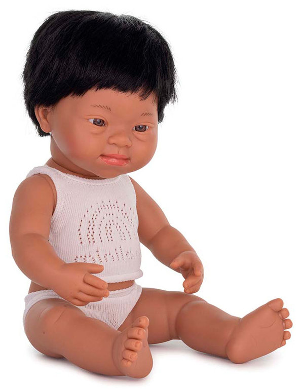 Baby síndrome down latinoamericano niño 38 cm + ropa interior