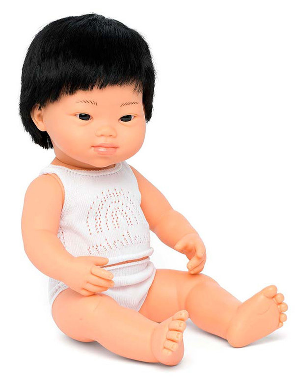 Baby síndrome down asiático niño 38 cm + ropa interior