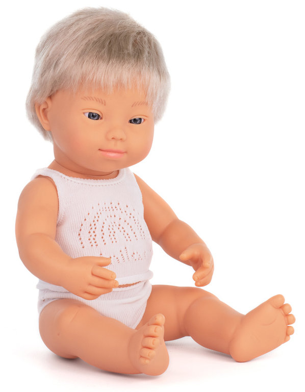 Baby síndrome down caucàsic ros nen 38 cm + roba interior