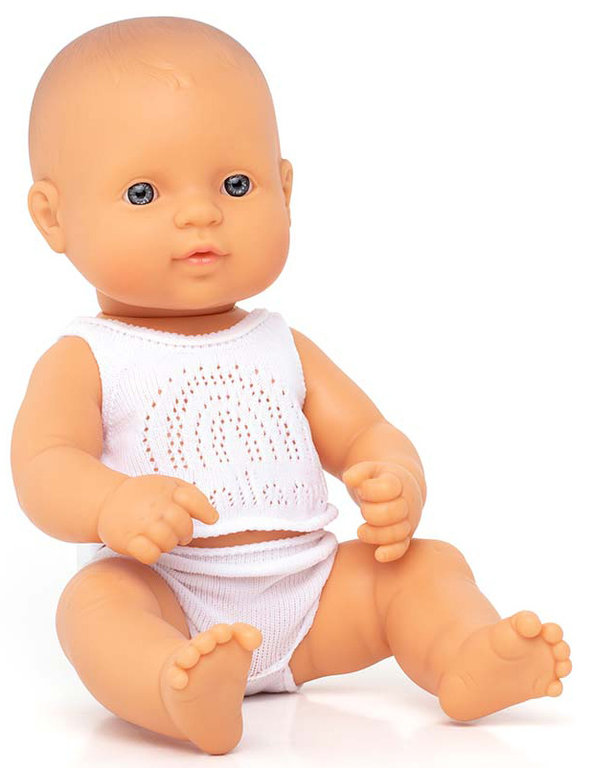Baby caucàsic nena 32 cm + roba interior