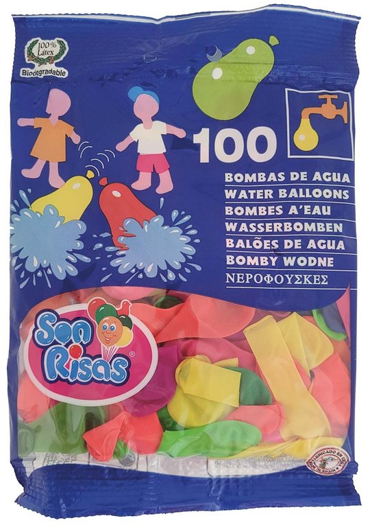 Bossa de 100 globus d'aigua assortits