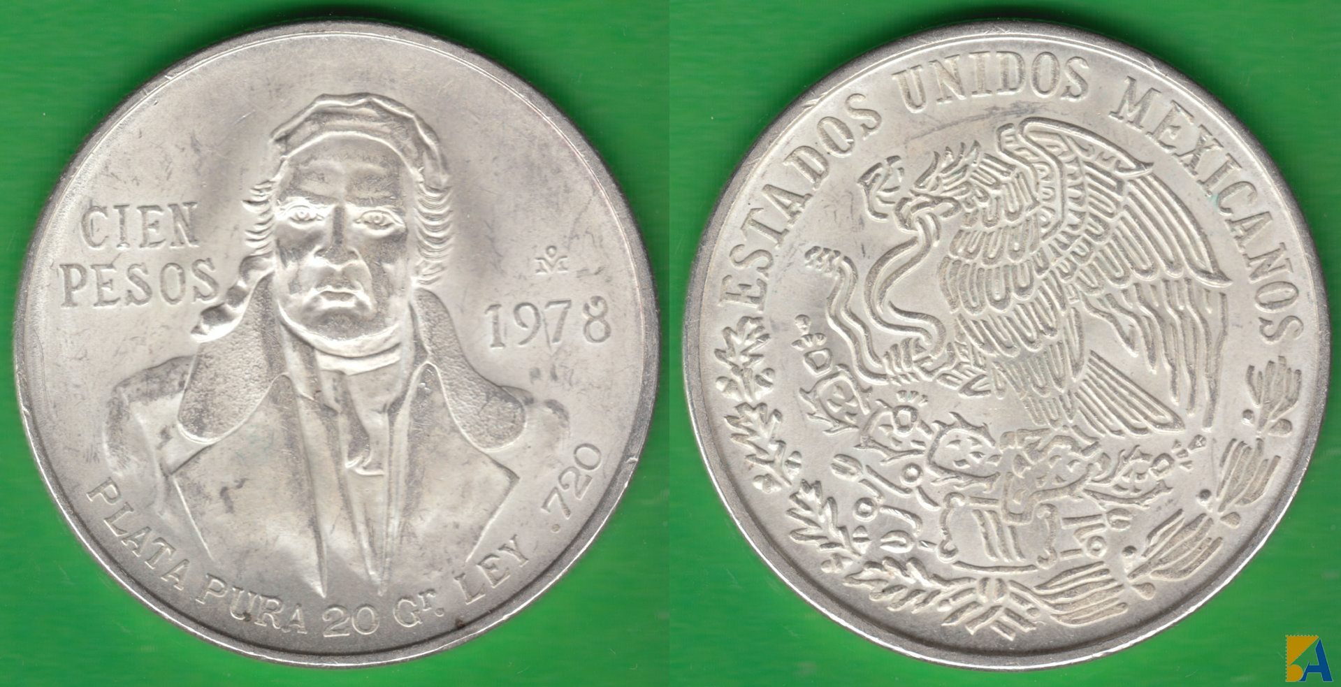MEJICO - MEXICO. 100 PESOS DE 1978. PLATA 0.720. (4)