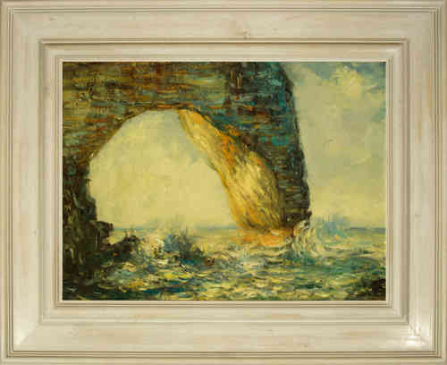 cuadros famosos de Monet "Acantilado en Etretat"