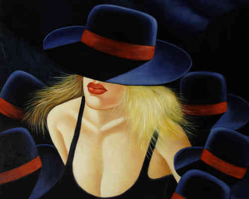 cuadros modernos "Mujer con sombrero"