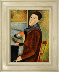 cuadros famosos de Modigliani "Autorretrato"