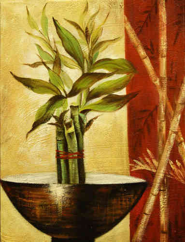 cuadros modernos "Cuenco con bambú II"