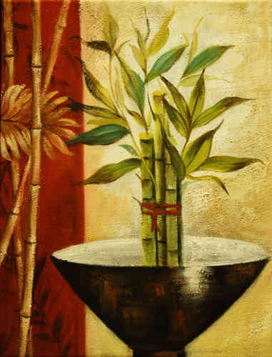 cuadros modernos "Cuenco con bambú I"