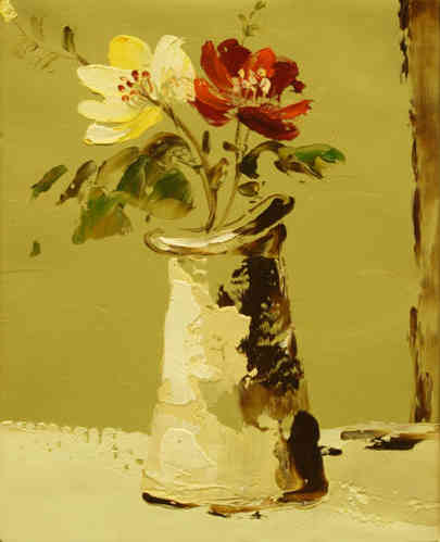 cuadros modernos "Cerámica con dos flores"