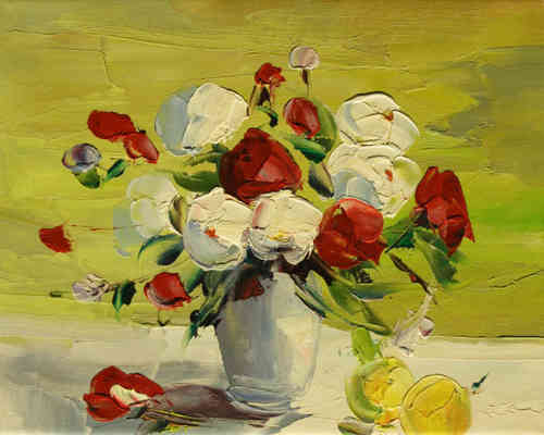 cuadros modernos "Ramo de flores rojas y blancas III"