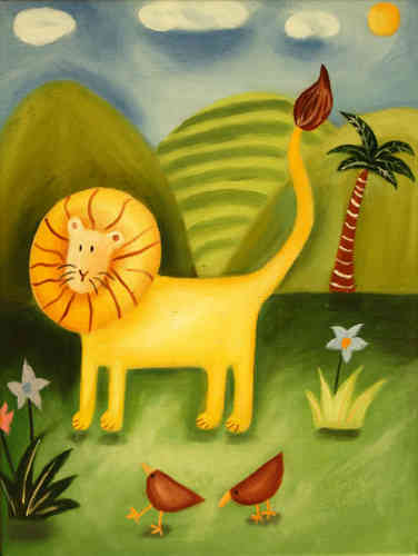 cuadros modernos "León en la selva"