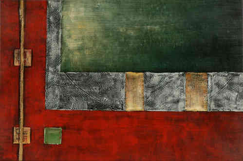 cuadros abstractos "Distinción en rojo y verde III"