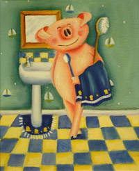 cuadros modernos "La hora del baño"