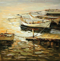 cuadros modernos "Barcas al atardecer I"