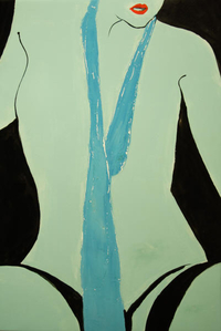 cuadros modernos "Mujer de azul"