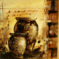 cuadros modernos "Chimenea con vasijas"
