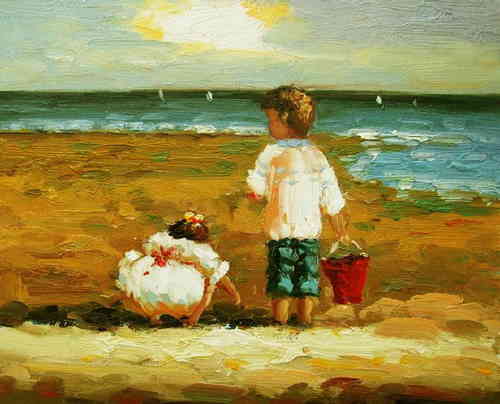 cuadros modernos "Colección niños en la playa XIV"