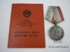 Medalha de trabalho de veterano, com documento